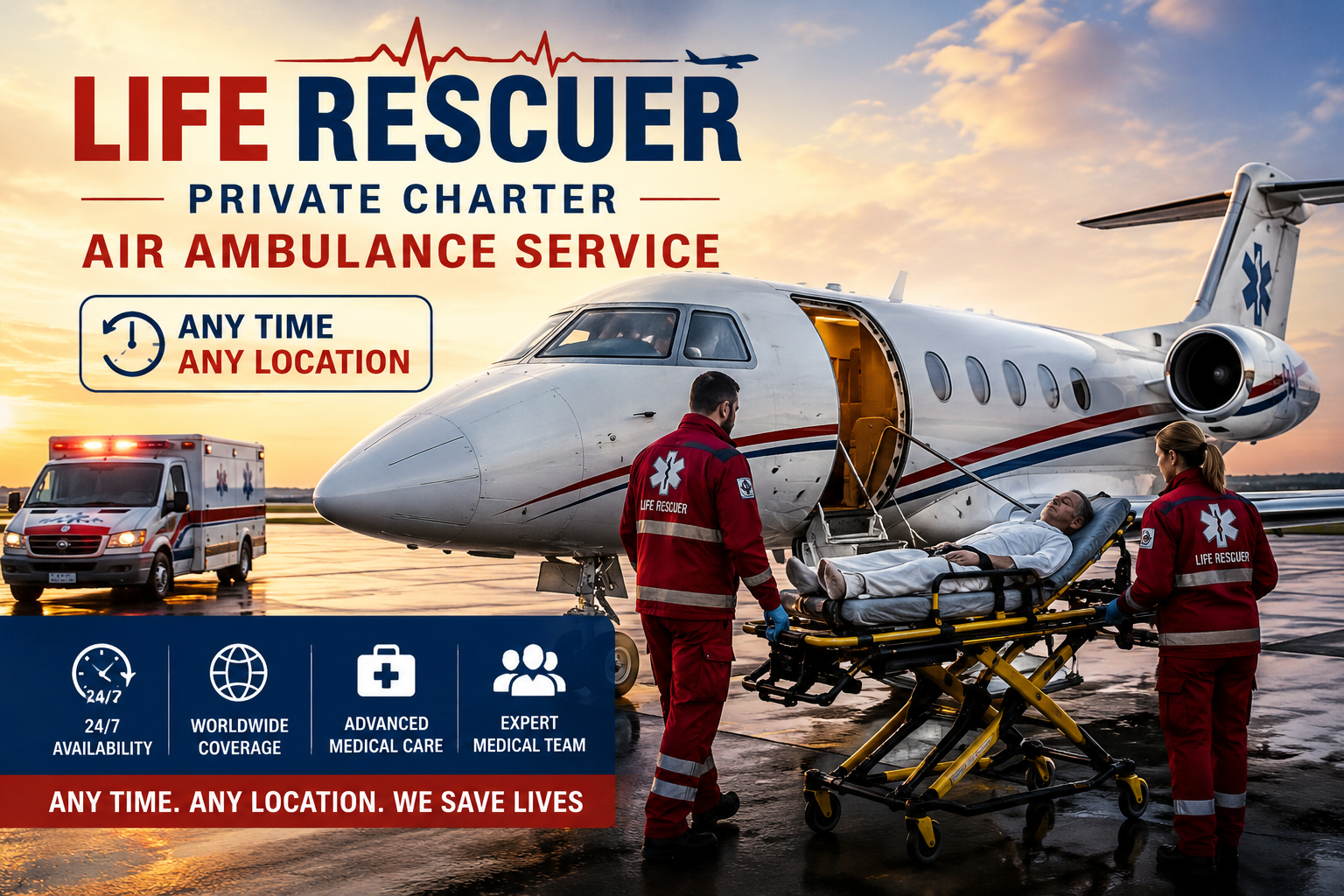 LifeRescuer Air Ambulance Bangalore | 24/7 Private Charter Air Ambulance Service